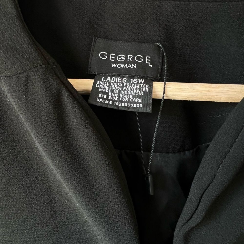 Women's Plus Jacket Black Solid George Front Zip … - image 7